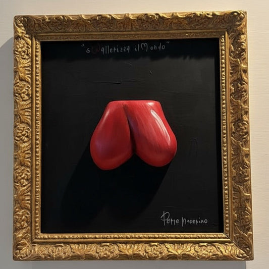 QUADRO SCULTOREO SU FONDO NERO "WALLERA INTORNO”