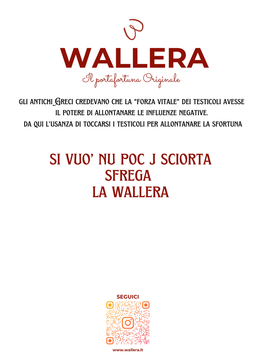 CORNICE PORTAFORTUNA WALLERA "Si vuo' nu poc j sciorta" 15x20 cm