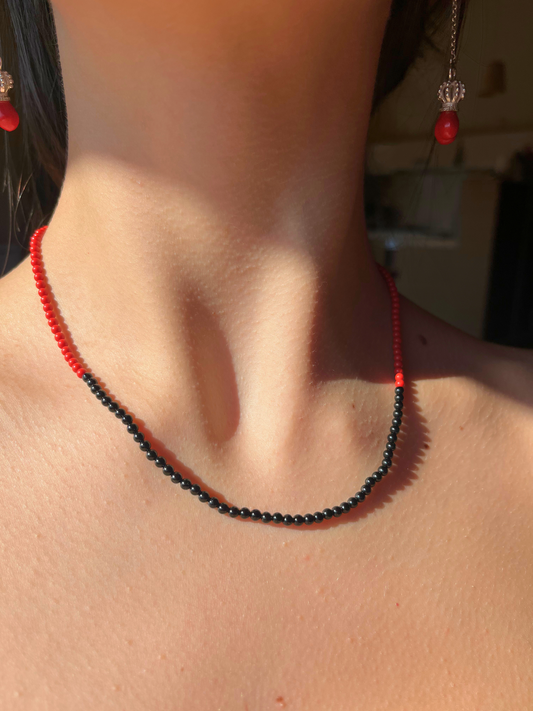 PARURE collana e bracciale SORRISO in onice nero