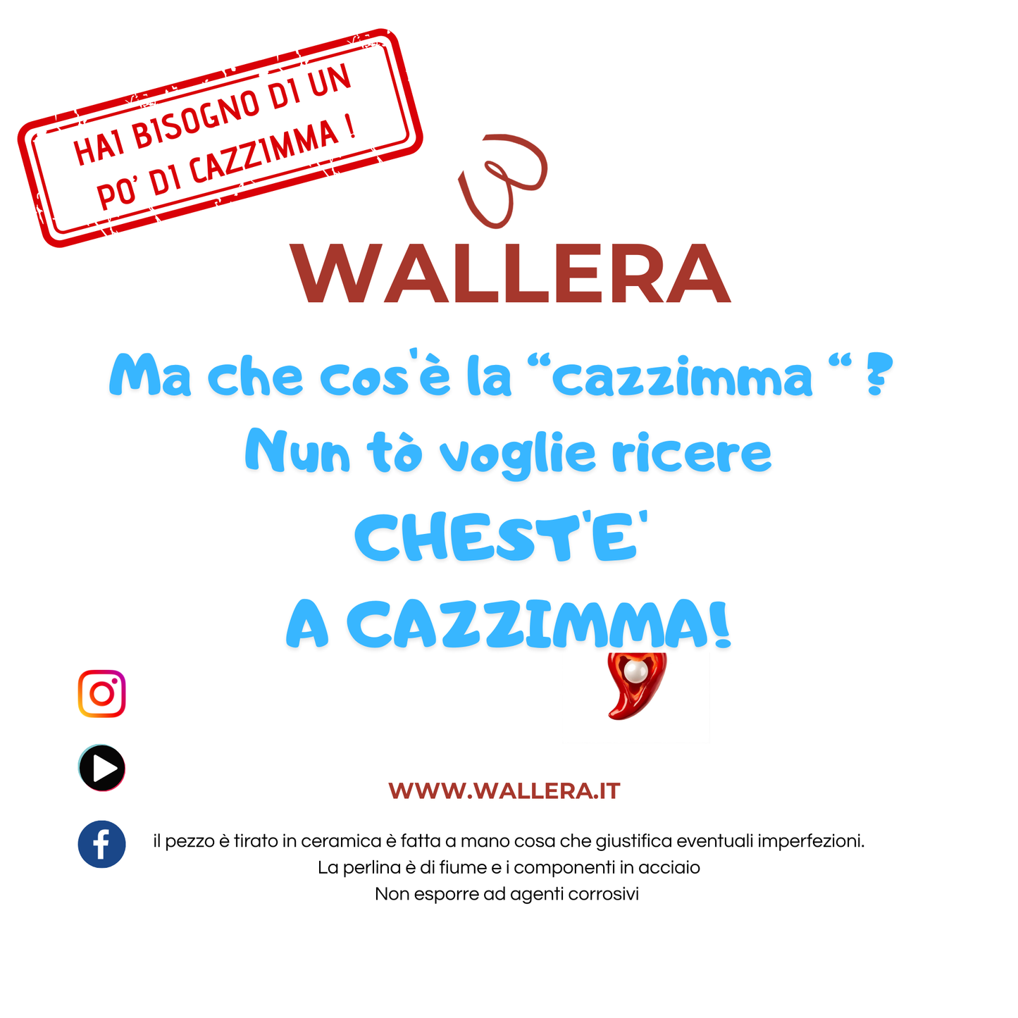 A' CAZZIMMA speciale portafortuna (azzurro Napoli)