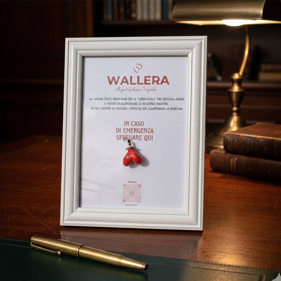 CORNICE PORTAFORTUNA WALLERA "In caso di emergenza sfregare qui" 15x20 cm