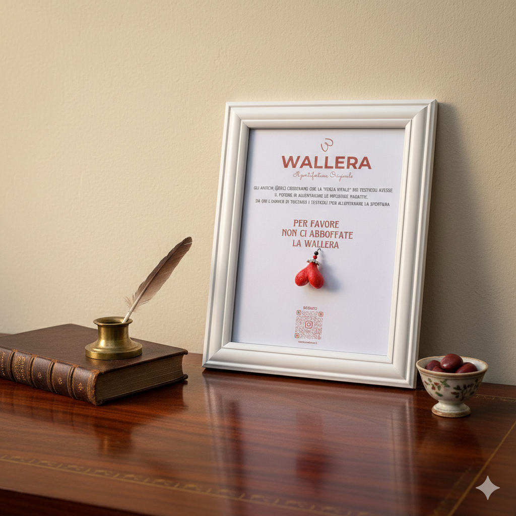 CORNICE PORTAFORTUNA WALLERA "Non ci abboffate la wallera" 15x20 cm